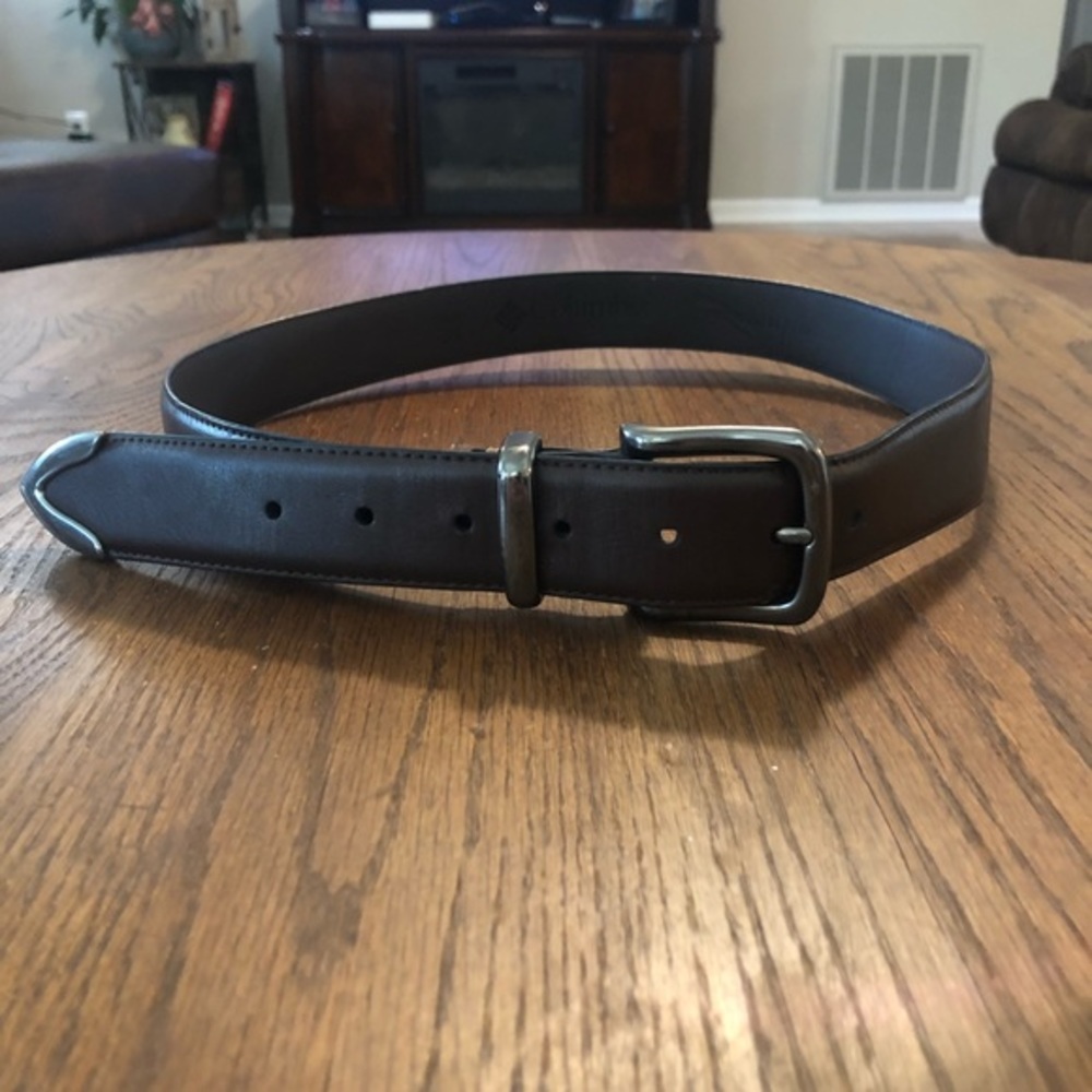 COLUMBIA Men's Genuine Black Leather Belt Size 34